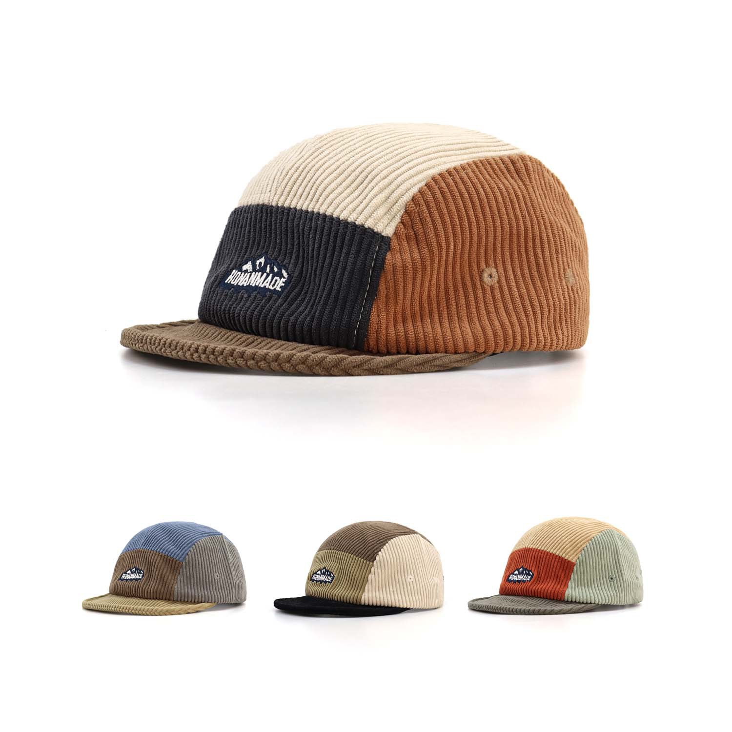 Corduroy Cap 5 Panel - หมวกแก๊ปคอร์ดูรอยสีสันตัดกัน 5 ชิ้น รุ่นใหม่ประจำฤดูใบไม้ร่วง-ฤดูหนาว ปี 2026
