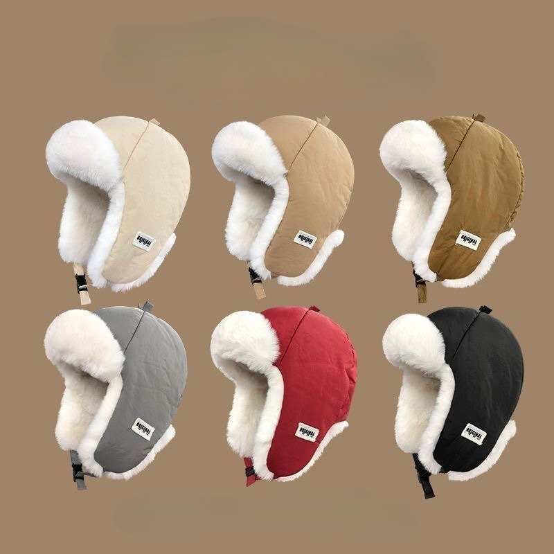 Winter Trapper Hat - หมวกเล่ยเฟิงสำหรับฤดูหนาวสำหรับผู้ชายและผู้หญิง, หมวกกันลมสำหรับกิจกรรมกลางแจ้งพร้อมที่ปิดหู, หมวกกันหนาวขนหนานุ่มสำหรับเล่นสกีและขับเครื่องบิน, หลายสี