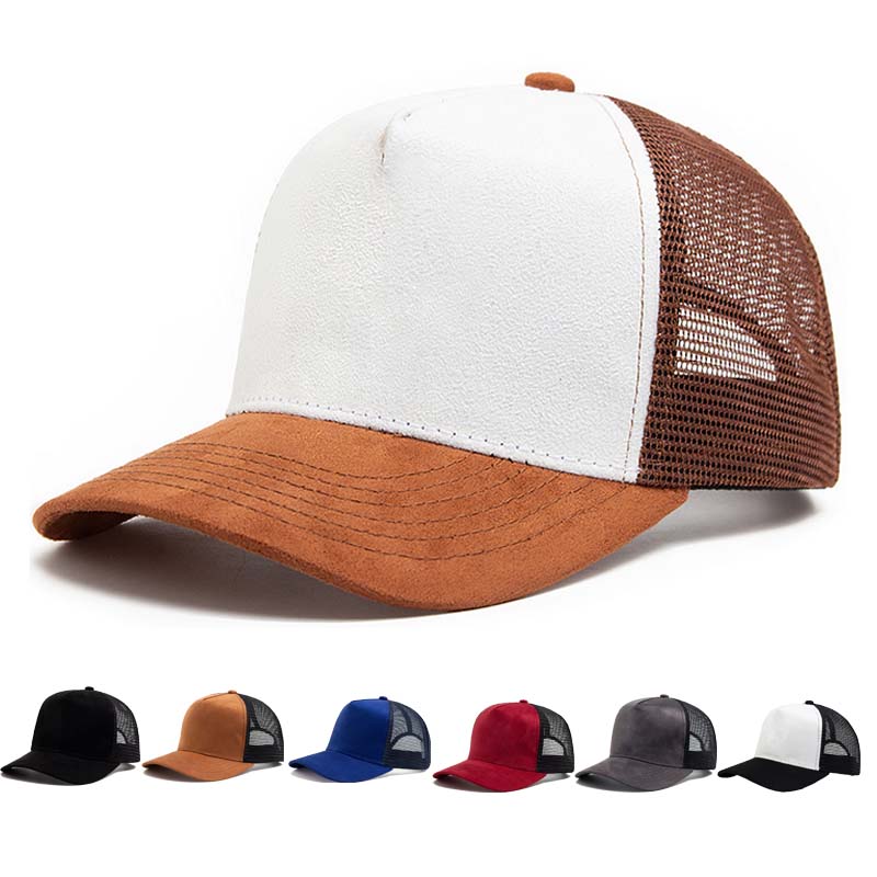 Corduroy Cap 5 Panel - หมวกแก๊ปตาข่าย 5 ชิ้น ผ้าสักหลาด ทรง Trucker