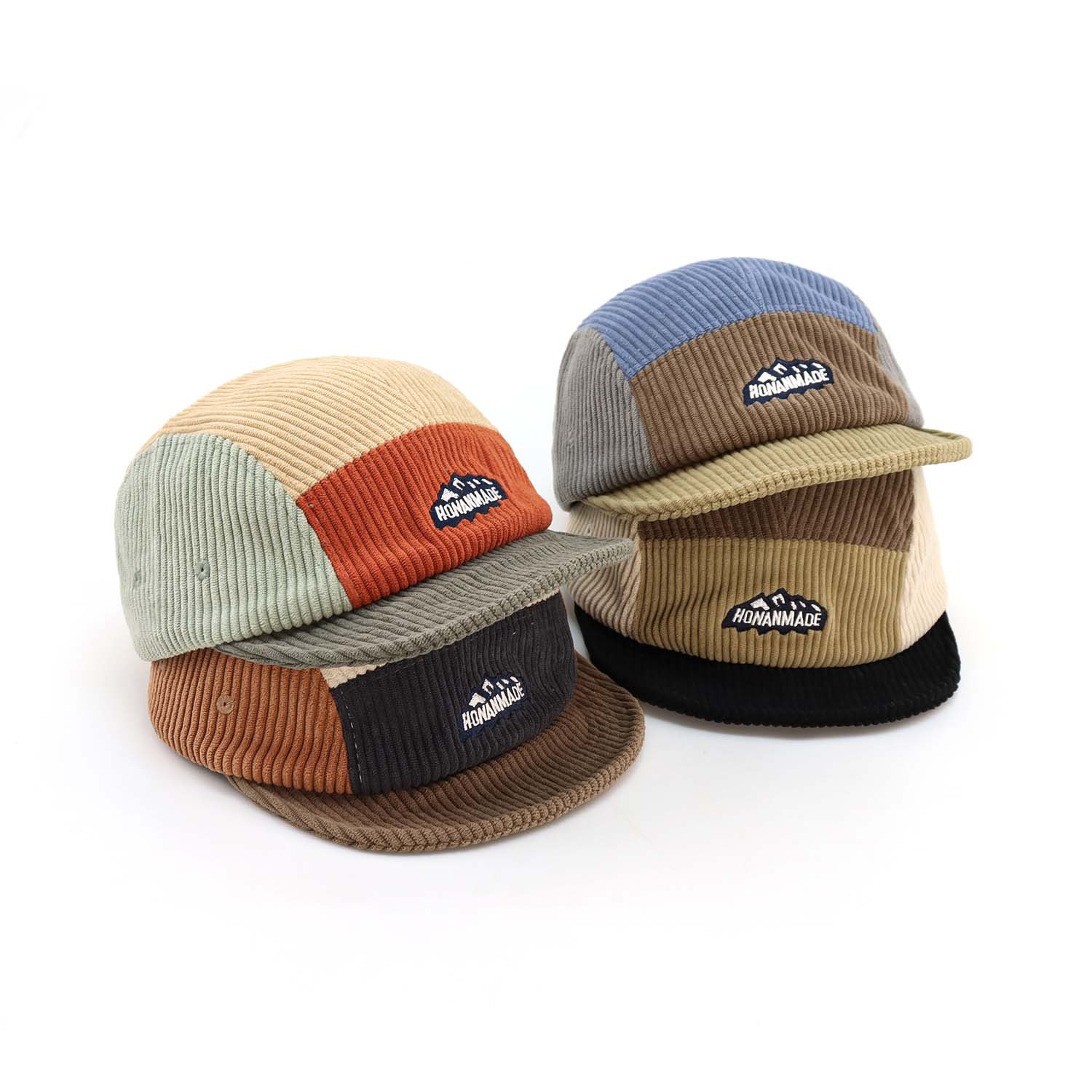 หมวกแก๊ปคอร์ดูรอยสีสันตัดกัน 5 - Corduroy Cap 5 Panel บทวิจารณ์และราคา