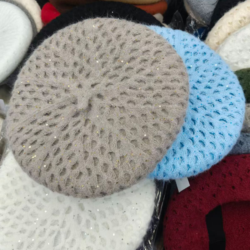 หมวกเบเรต์ถักลายฉลุสำหรับผู้หญ - Beret French Wool บทวิจารณ์และราคา