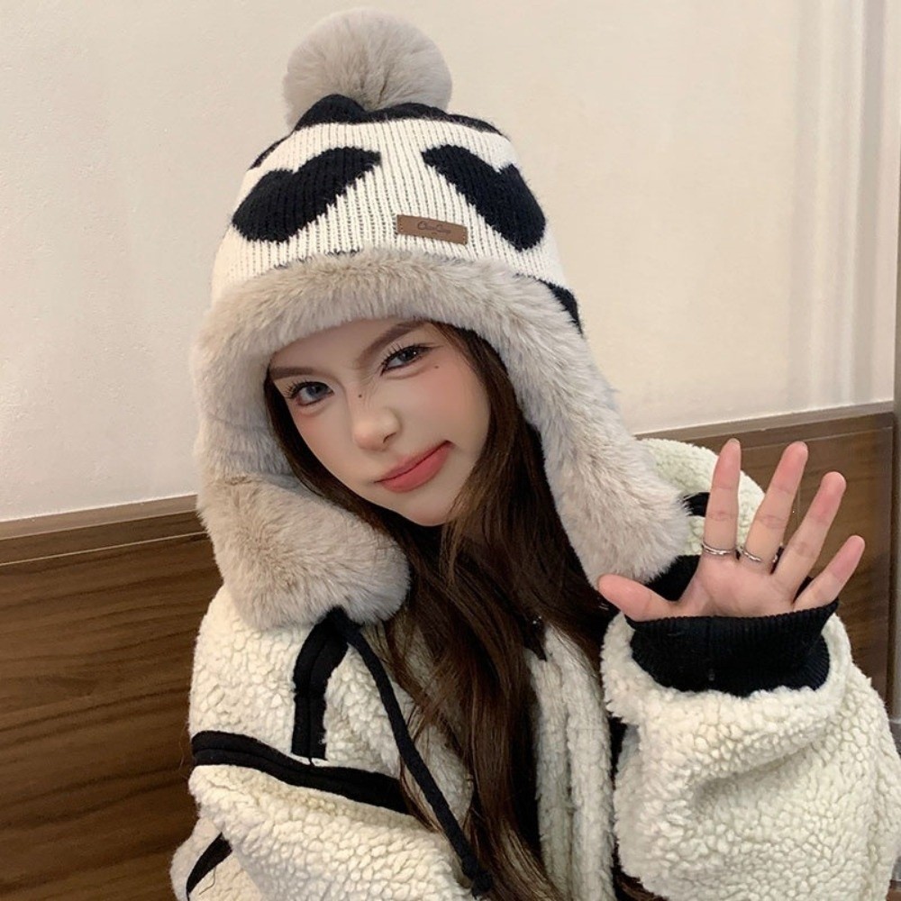 หมวกปิดหู ลายหัวใจ โพลีเอสเตอร - Trapper Hat Ear Flap บทวิจารณ์และราคา