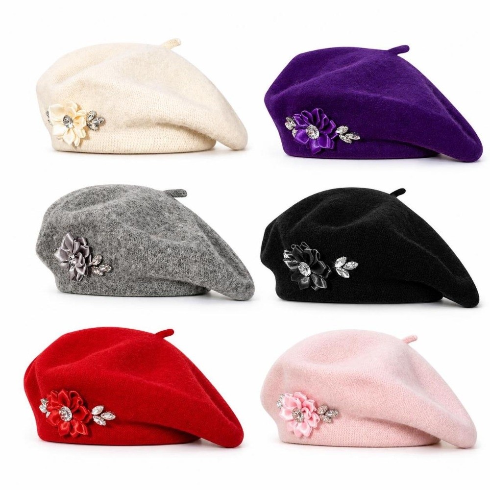 หมวกเบเร่ต์ถักนิตติ้งขนแกะนุ่ม - Beret French Wool บทวิจารณ์และราคา