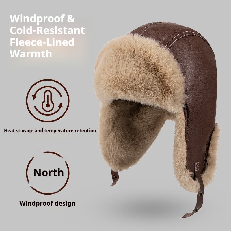 หมวกหนัง PU สำหรับผู้ชายในฤดูห - Winter Trapper Hat บทวิจารณ์และราคา
