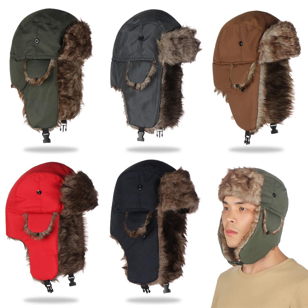 หมวกไหมพรมสำหรับผู้ชายและผู้หญ - Winter Trapper Hat บทวิจารณ์และราคา